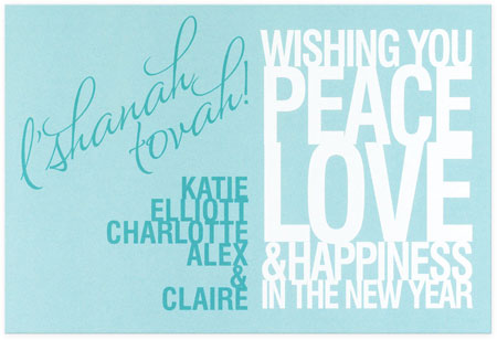 Jewish New Year Cards by Checkerboard - Peace Love + Happiness