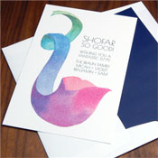 Jewish New Year Cards by Checkerboard - Colorful Shofar