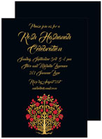 Jewish New Year Greeting Cards by PicMe Prints (Red & Gold Tree of Life)