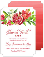 Jewish New Year Greeting Cards by PicMe Prints (Watercolor Pomegranate)