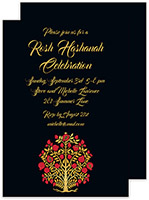 Jewish New Year Greeting Cards by PicMe Prints (Red & Gold Tree of Life)