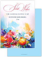 Jewish New Year Greeting Cards by PicMe Prints (Painted Pomegranates)
