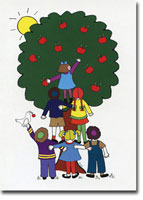 Jewish New Year Cards by Just Mishpucha - Kids Picking Apples