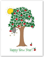 Jewish New Year Cards by Just Mishpucha - Apple Tree with Dove