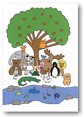 Jewish New Year Cards by Just Mishpucha - Animals Under Tree
