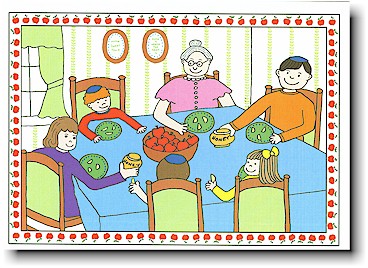 Jewish New Year Cards by Just Mishpucha - Family At Table