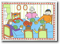 Jewish New Year Cards by Just Mishpucha - Family At Table