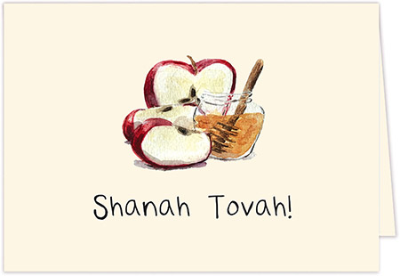 Jewish New Year Cards by Piccola Arte (Apple-solutely! - Folded)