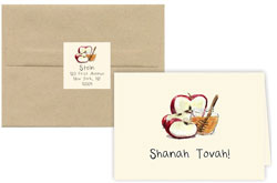 Jewish New Year Cards by Piccola Arte (Apple-solutely! - Folded)