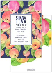 Jewish New Year Cards by Piper Fish Designs (Apple Orchard Navy)