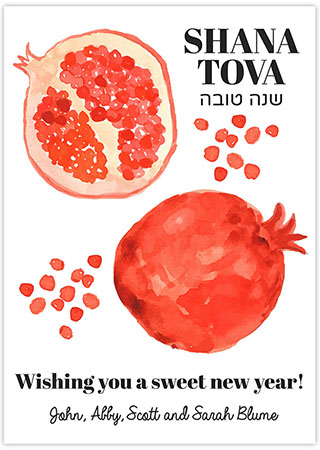 Jewish New Year Cards by Piper Fish Designs (Sweet Pomegranates)