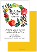 Jewish New Year Cards by Piper Fish Designs (Rosh Hashana Wreath)