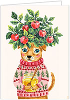 Jewish New Year Cards by Piper Fish Designs (Dog With Apples And Honey)