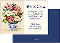 Jewish New Year Cards by Piper Fish Designs (Teacup With Flowers - Flat)