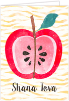 Jewish New Year Cards by Piper Fish Designs (Watercolor Apple Folded)