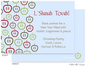 Jewish New Year Cards by Take Note Designs (Apple Pattern on Blue)
