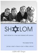 Photo Jewish New Year Cards by Take Note Designs (Shalom in Blue Photo)