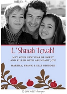 Photo Jewish New Year Cards by Take Note Designs (Pomegranate Branches on Blue Photo)