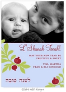 Photo Jewish New Year Cards by Take Note Designs (Pomegranate Vines on Blue Photo)