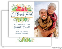 Photo Jewish New Year Cards by Take Note Designs (Watercolor Border Elegance)
