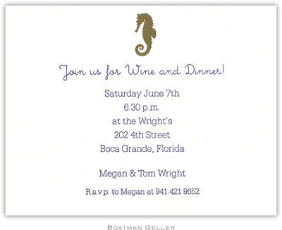 Boatman Geller - Seahorse Letterpress Invitations/Announcements