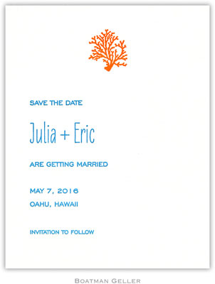 Boatman Geller - Coral Letterpress Invitations/Announcements Boatman Geller - Coral Letterpress Invitations/Announcements