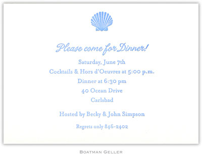 Boatman Geller - Scallop Shell Medium-Sized Letterpress Invitations/Announcements