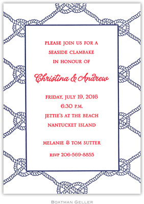 Boatman Geller - Nautical Knot Border Medium-Sized Letterpress Invitations/Announcements