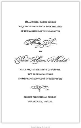 Boatman Geller - Simply Elegant Large-Sized Letterpress Invitations/Announcements