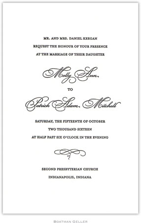 Boatman Geller - Simply Elegant Large-Sized Letterpress Invitations/Announcements Boatman Geller - Simply Elegant Large-Sized Letterpress Invitations/Announcements