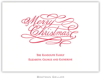 Merry Christmas Petite-Sized Letterpress Flat Cards by Boatman Geller