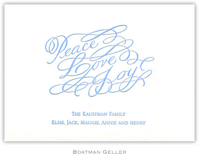 Boatman Geller - Peace Love & Joy Petite-Sized Letterpress Flat Cards