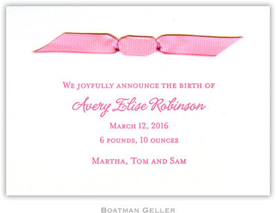 Boatman Geller - Girl Announcement Petite-Sized Letterpress Invitations/Announcements