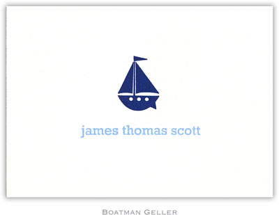 Boatman Geller - Baby Sailboat Petite-Sized Letterpress Folded Notes