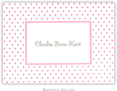 Boatman Geller - Swiss Dot Pink Petite-Sized Letterpress Folded Notes