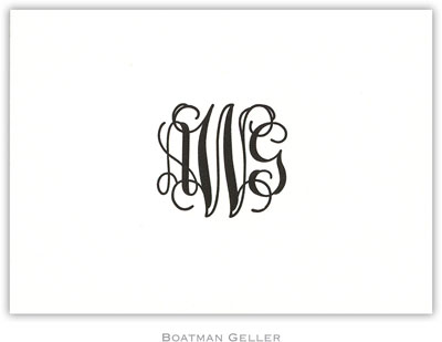 Boatman Geller - Simply Elegant Monogram Petite-Sized Letterpress Folded Notes