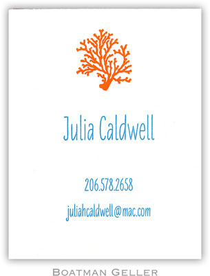 Boatman Geller - Coral Letterpress Calling Cards/Gift Enclosure Cards