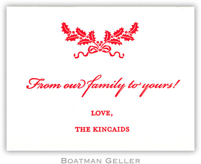 Boatman Geller - Holly Swag Letterpress Calling Cards/Gift Enclosure Cards