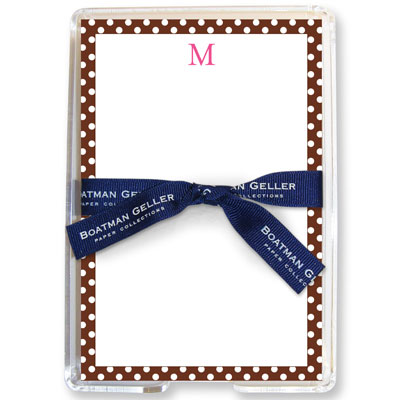 Boatman Geller Memo Sheets with Acrylic Holders - Dot Brown