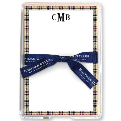 Boatman Geller Memo Sheets with Acrylic Holders - Town Plaid