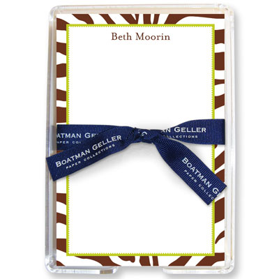 Boatman Geller Memo Sheets with Acrylic Holders - Zebra