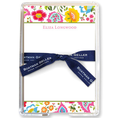Boatman Geller Memo Sheets with Acrylic Holders - Bright Floral