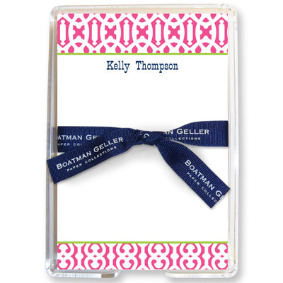 Boatman Geller Memo Sheets with Acrylic Holders - Cameron Raspberry Boatman Geller Memo Sheets with Acrylic Holders - Cameron Raspberry