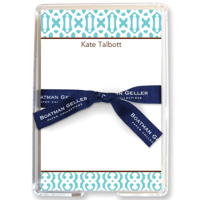 Boatman Geller Memo Sheets with Acrylic Holders - Cameron Teal Boatman Geller Memo Sheets with Acrylic Holders - Cameron Teal