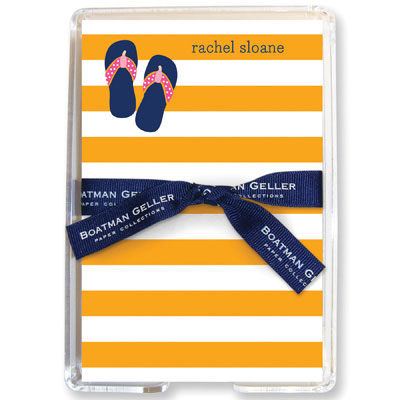 Boatman Geller Memo Sheets with Acrylic Holders - Stripe Flip Flops