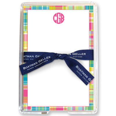 Boatman Geller Memo Sheets with Acrylic Holders - Madras Patch Bright Boatman Geller Memo Sheets with Acrylic Holders - Madras Patch Bright