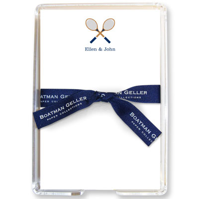 Boatman Geller Memo Sheets with Acrylic Holders - Racquets Crossed
