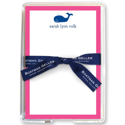 Boatman Geller Memo Sheets with Acrylic Holders - Whale Navy