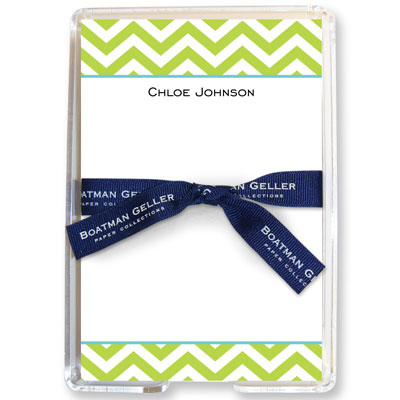 Boatman Geller Memo Sheets with Acrylic Holders - Chevron Lime