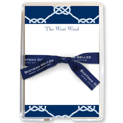Boatman Geller Memo Sheets with Acrylic Holders - Nautical Knot Navy